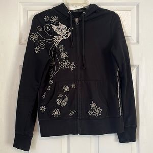Lucky Brand embroidered hoodie womens medium